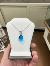 Load image into Gallery viewer, Blue Topaz And Diamond White Gold Pendant