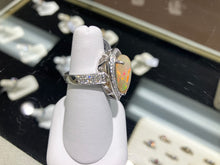 Load image into Gallery viewer, Opal And Diamond 18k White Gold Ring