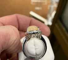 Load image into Gallery viewer, Opal And Diamond 18k White Gold Ring