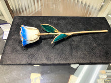 Load image into Gallery viewer, Blue And White Gold Plated Rose