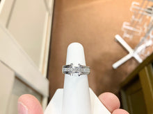 Charger l&#39;image dans la galerie, White Gold Princess Cut Natural Diamond Ring Mounting