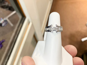 White Gold Princess Cut Natural Diamond Ring Mounting