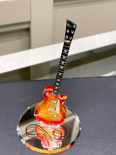 Cherry Burst Guitar Glass Figurine