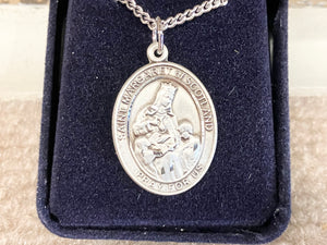 Saint Margaret Of Scotland Silver Pendant With Chain