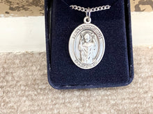 Cargar imagen en el visor de la galería, Saint Stanislaus Silver Pendant With 24 Inch Silver Chain Religious