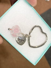 Load image into Gallery viewer, Rose Quartz Mom Heart Steel Key Chain