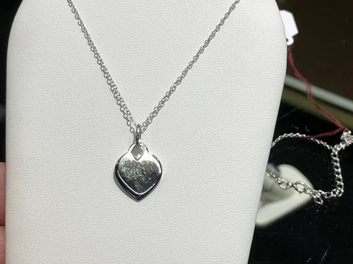 Sterling Silver Heart Pendant With Adjustable Chain