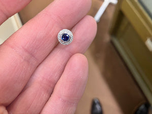 Natural Sapphire And Diamond White Gold Earrings