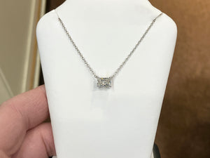 Lab Created Radiant Cut Diamond With White Gold Chain