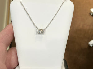 Lab Created Radiant Cut Diamond With White Gold Chain