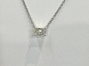 Lab Created Radiant Cut Diamond With White Gold Chain