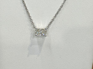 Lab Created Radiant Cut Diamond With White Gold Chain