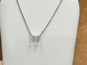 Lab Created Radiant Cut Diamond With White Gold Chain