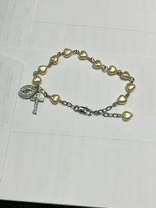 Synthetic Pearl Rosary Bracelet