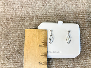 Sterling Silver Caged  Fresh Water Pearl Dangle Earrings