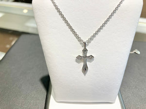 Sterling Silver Blue Enamel Cross Pendant