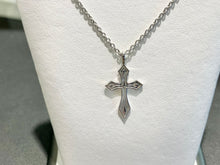 Cargar imagen en el visor de la galería, Sterling Silver Blue Enamel Cross Pendant