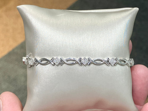 Sterling Silver Diamond Bracelet 0.22 Carats