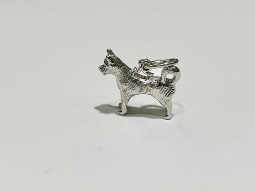 Silver Husky Charm