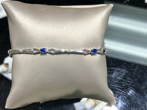 Sapphire And Diamond Silver Bracelet