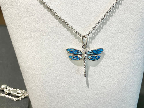Silver Dragon Fly Adjustable Necklace