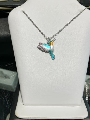 Hummingbird Silver Adjustable Necklace