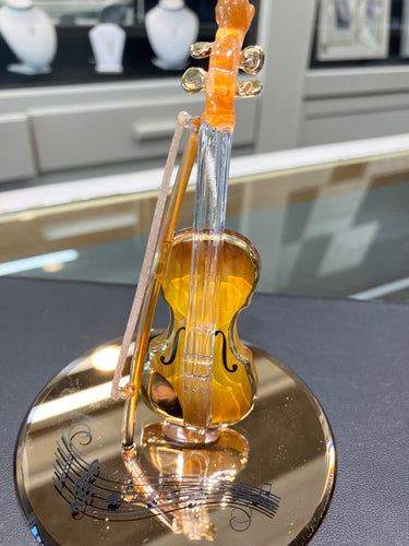 Violin Glass Figurine