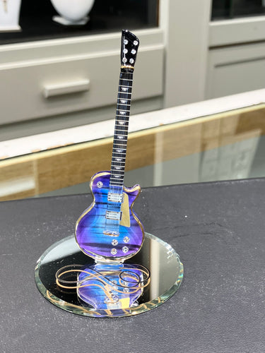 Classic Purple Haze Guitar Glass Figurine
