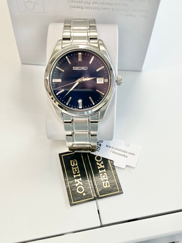 Seiko Stainless Steel Watch With Blue Dial