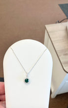 Load image into Gallery viewer, Green And White Crystal Silver Adjustable Necklace