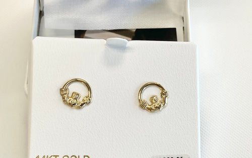 Gold Claddagh Earrings