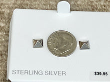 Load image into Gallery viewer, Silver Pyramid Post Earrings