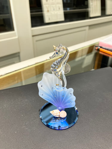 Seahorse Glass Figurine With Swarovski Elements