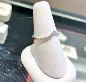 White Gold Curved Diamond Wedding Ring