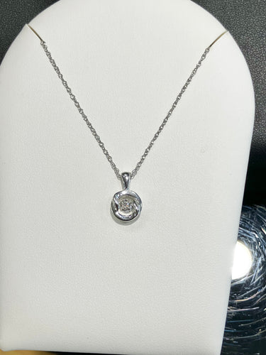 Silver Shimmer Diamond Pendant And Chain