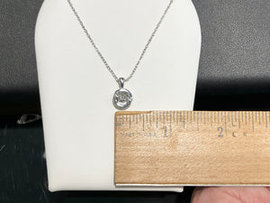 Silver Shimmer Diamond Pendant And Chain
