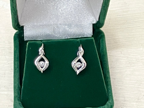 Silver Shimmer Diamond Earrings