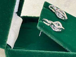 Silver Shimmer Diamond Earrings