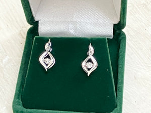 Silver Shimmer Diamond Earrings
