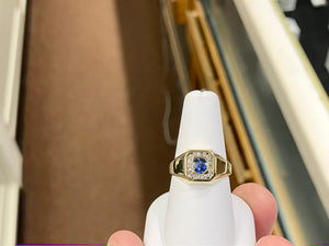 Sapphire And Diamond Gold Ring