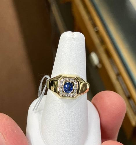 Sapphire And Diamond Gold Ring