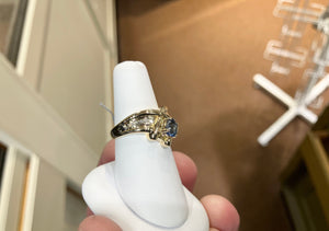 Sapphire And Diamond Gold Ring