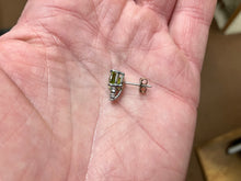 Load image into Gallery viewer, Peridot And Diamond White Gold Earrings