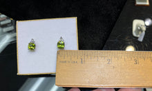 Load image into Gallery viewer, Peridot And Diamond White Gold Earrings