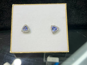 Tanzanite And Diamond White Gold Earrings