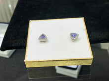Load image into Gallery viewer, Tanzanite And Diamond White Gold Earrings