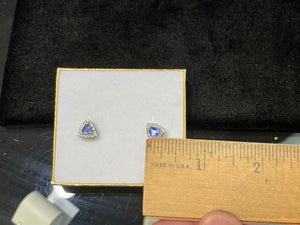 Tanzanite And Diamond White Gold Earrings