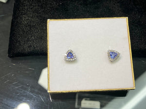 Tanzanite And Diamond White Gold Earrings