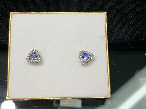 Tanzanite And Diamond White Gold Earrings