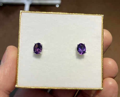 Amethyst White Gold Earrings